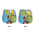 thumbnail image 6 of Uemuo Dinosaur Riding a Motorcycle Pattern Women's Athletic Shorts High Waisted Running Shorts with Liner Pockets Gym Elastic Workout Shorts-Small, 6 of 9