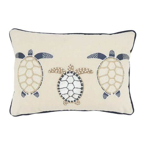 Saro Lifestyle Aquatic Dreams Turtle Throw Pillow Cover