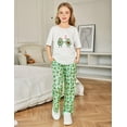 thumbnail image 4 of Oudiya Girls 3 Piece Pajama Set Short Sleeve Sleepwear Summer Cute Pjs Outfits with Hidden Pockets for Kids 4-13Y, 4 of 7