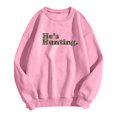 thumbnail image 4 of zaveiop Hes Hunting Sweatshirt for Women Vintage He's Hunting Season Sweatshirt & Hoodie (Z1-Pink, M), 4 of 6