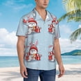 thumbnail image 2 of KLL Men's Hawaiian Shirt Short Sleeve Button Down Beach Shirts-merry Christmas rabbit, 2 of 5