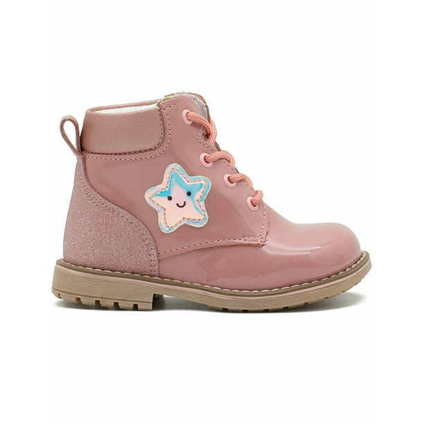 Bota Andanenes Para Niña Soporte Arco Estrellita Charol Piel rosa 16