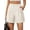01 Beige, variant on Airmenty Women's Elastic Waist Tailored Wide Leg Shorts with Pockets