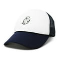 thumbnail image 2 of DALIX Ghost Embroidery Halloween Trucker Hat in Navy White, 2 of 3