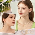 thumbnail image 5 of 12Pcs 2 Colors 201 Stainless Steel Pendants Ring with Moon Real Gold Plated & Stainless Steel Color 33.5x31.5x1mm Hole: 1.6mm 6pcs/color, 5 of 5