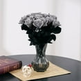 thumbnail image 5 of 10 Pcs Fake Roses Artificial Flowers with Long Stems, 15'' Black Faux Silk Roses Bouquet for Floral Arrangement Wedding Centerpiece Party Home HalloweenDecorations, 5 of 5