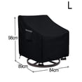 thumbnail image 2 of Outdoor Swivel Chair Cover 420D Waterproof Dustproof Sun-Proof Furniture Cover L:, 2 of 8