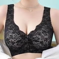 thumbnail image 2 of DDAPJ pyju Lace Bralettes for Women Scalloped V Neck Wireless Bra Full Coverage Snap Closing Bras Seamless Push Up Bra Comfortable Everyday Underwear Black M, 2 of 6