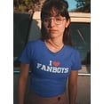 thumbnail image 2 of I Love Fanboys Graphic Design Women Royal Blue T-Shirt, Female Large, 2 of 4