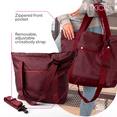 thumbnail image 4 of FITKICKS Hideaway Packable Duffle Travel Tote Bag Shoulder Purse, Burgundy (Unisex), 4 of 9