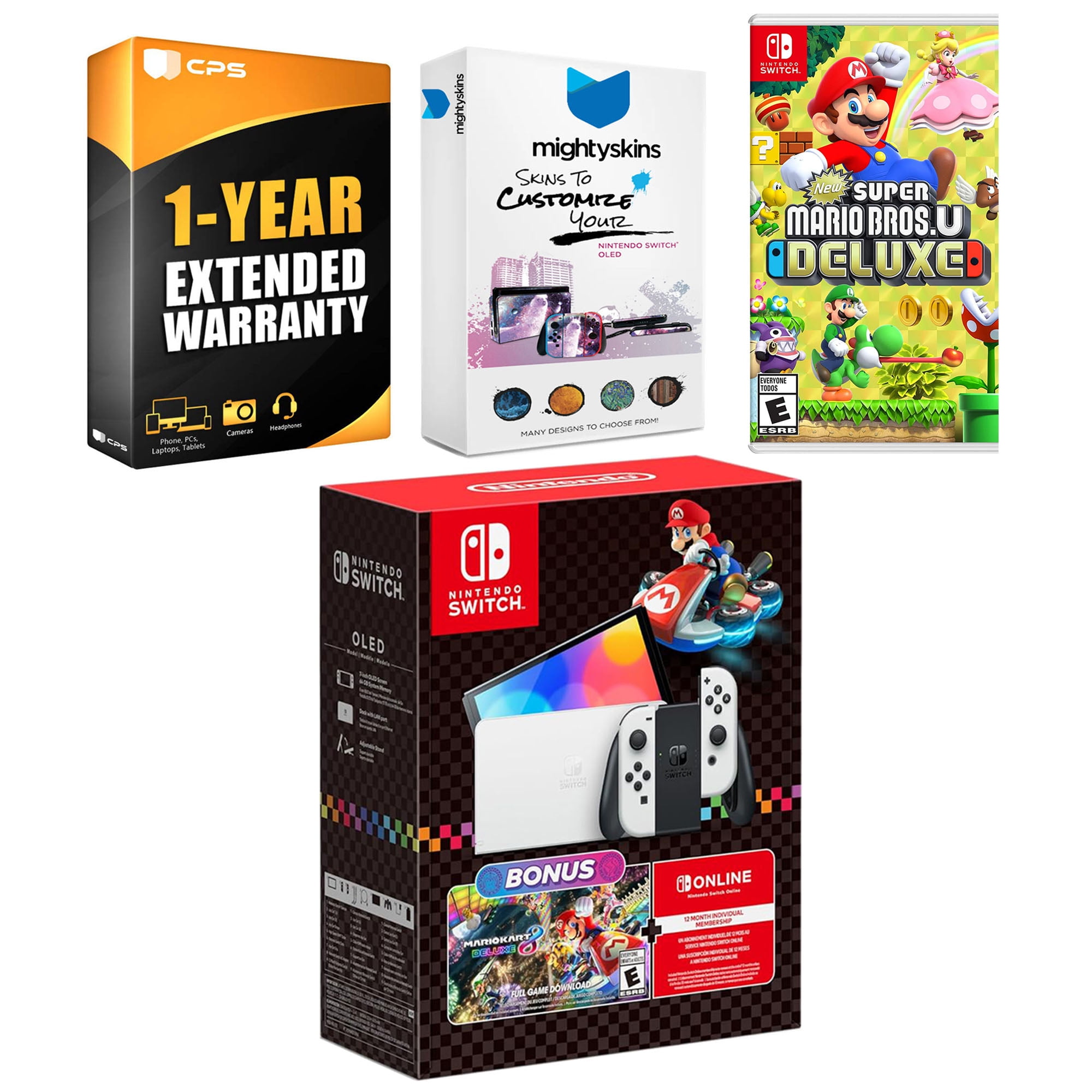 Nintendo Switch Neon Red & Blue OLED Console with Super Mario Bros