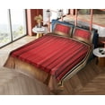 thumbnail image 4 of Ambesonne Theatre Fitted & Top Sheet Set with Shams, Stage with Classic Curtains, Red and Brown, 4 of 5