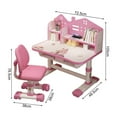 thumbnail image 3 of YNCE Children Adjustable Desk and Chair Set, Study Table for Kids, Pink Home School Writing Desk with Drawers and Storage Compartments, Escritorio Mesas para Niña, 3 of 8