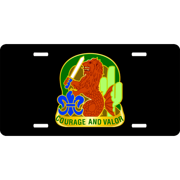Army 163rd Armored Brigade Unit Crest License Plate