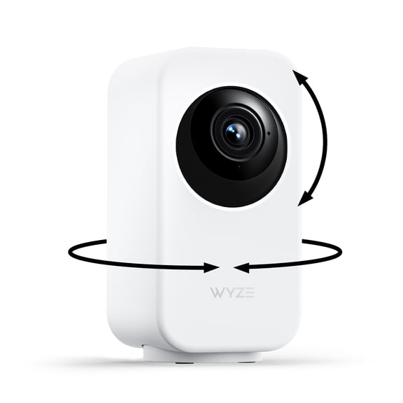 Wyze Indoor Cam Pan 2K Security Camera, Indoor Pan/Tilt Baby Monitor & Pet Camera, Color Night Vision, 2-Way Audio, White