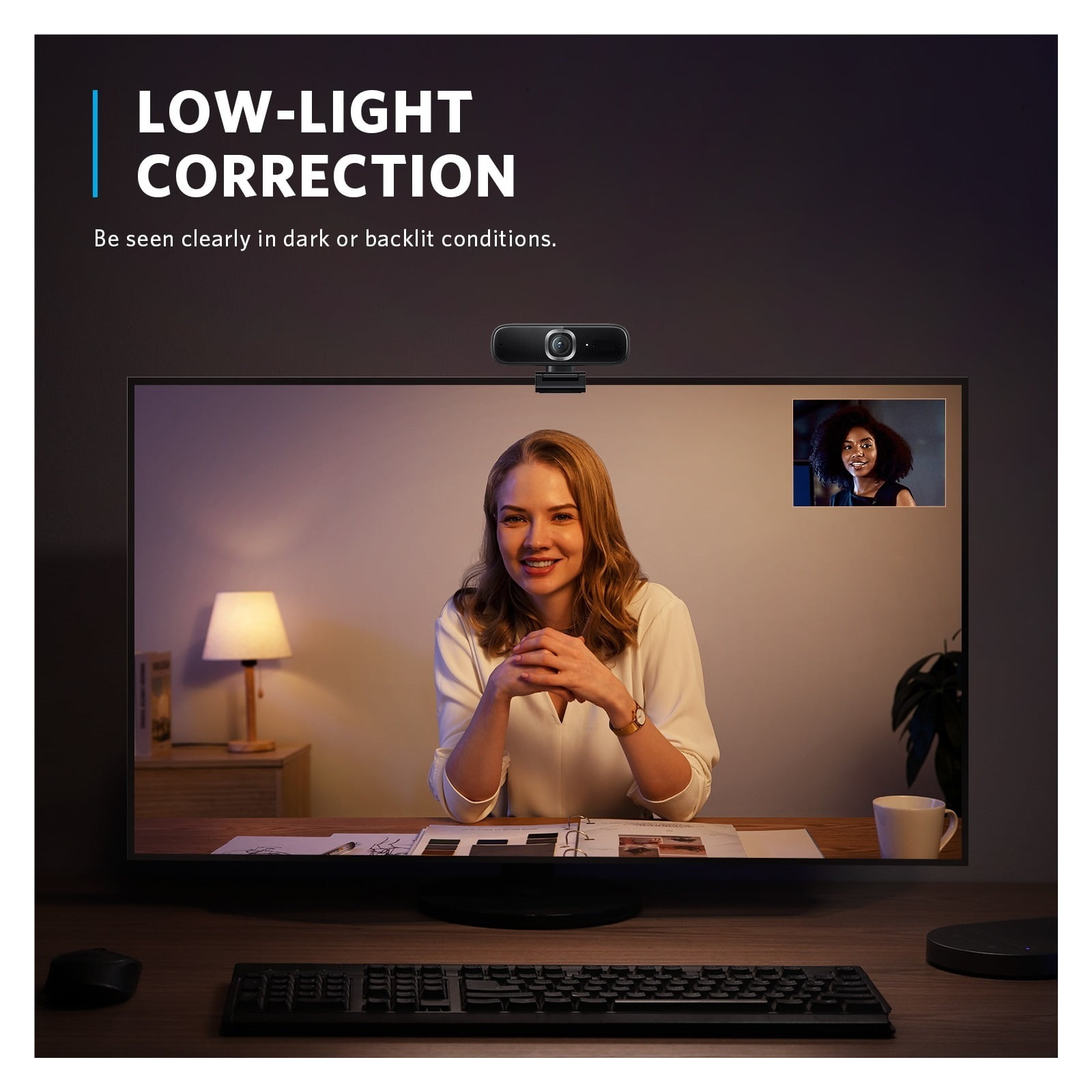 Webcam Full HD Webcam, Framing Autofocus, Webcam 1080p Mini Camera With Noise-Cancelling Microphones For Conferencing ,HD Video