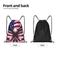 thumbnail image 2 of Hirioo USA Eagle with Spread Wings Print Drawstring Backpack Bag Sport Versatile Sports Backpack for Gym, Travel, Swimming, Beach, 2 of 9