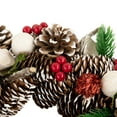 thumbnail image 4 of Northlight White Wooden Rose and Pine Cone Artificial Christmas Wreath - 14" - Unlit, 4 of 5