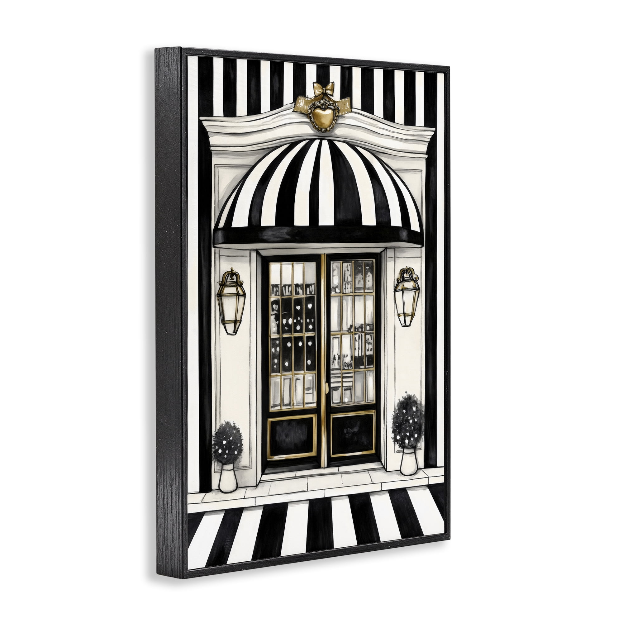 Stupell Industries Paris Storefront Facade Black Framed Giclee Art, design by Petal Prints Design