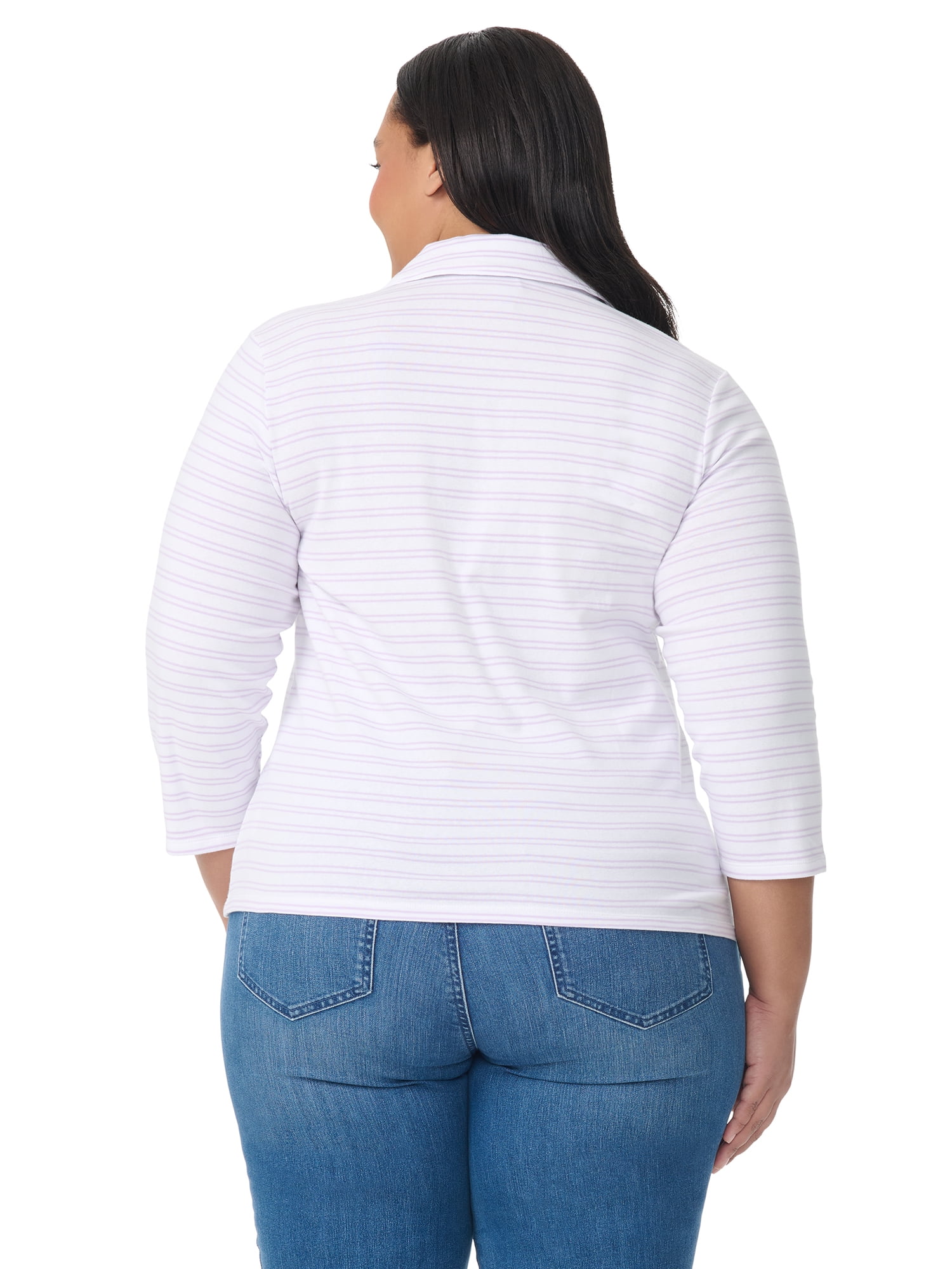 Gloria Vanderbilt Swan Series Women's Plus Popover Knit Top, Sizes 0X-4X
