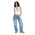 thumbnail image 2 of Forever 21 Women's Sleeveless V Neck Halter Top, Fitted Cropped Tank, Casual Summer Going Out Style Top, Ivory, XXS-XXL, 2 of 6
