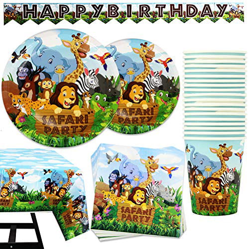 1 Table Cover 8 Dinosaur Sticker Sheets 16 Cups 16 Napkins 1 Banner Lion King Birthday Party Baby Shower Supplies Bundle Pack includes 16 Lunch Dinner Plates 