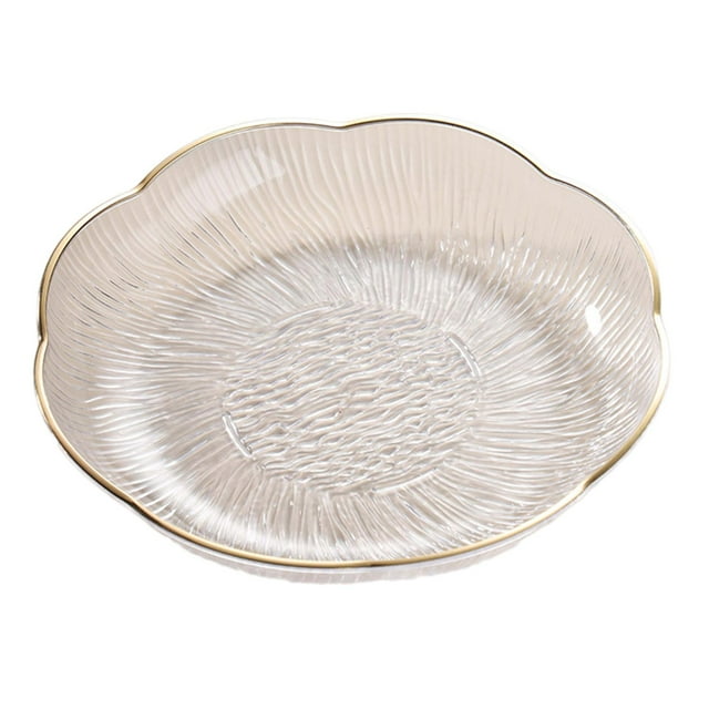 Platos de ensalada, plato de postre, plato redondo apilable para la cena, frutero para suministros Blanco transparente