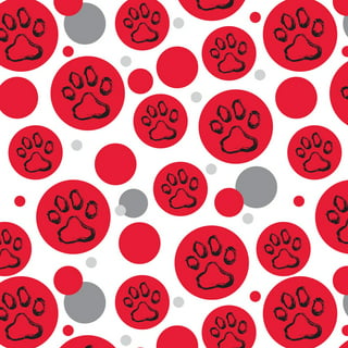Big Red Dog and Paw Prints Wrapping Paper by PodArtist