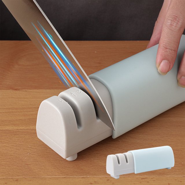Afilador de cuchillos telescópico Jacenvly para exteriores, decoración navideña para jardín, herramienta de cocina antideslizante de 2 etapas, afilado manual de cuchillos para cocina.
