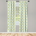 thumbnail image 2 of Ambesonne Lemon 4-Panel Curtains, Summer Juicy Slices Branch, 56"x95", Yellow Green and White, 2 of 4