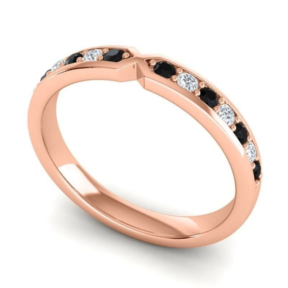 Round Brilliant Cut 0.30 Carat Natural Diamond Black Onyx Gemstone Eternity Band for Engagement Solid 18K Rose Gold Size 7 by Diamond-Capitals
