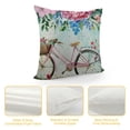 thumbnail image 4 of PRATYUS Hydrangea Flower Pillow Covers Watercolor Floral Bicycle Butterfly Spring Summer Pillows Decorative Throw Pillow Cases Green Leaf Plant Pillowcase for Outdoor Couch Patio 12x12in, 4 of 5