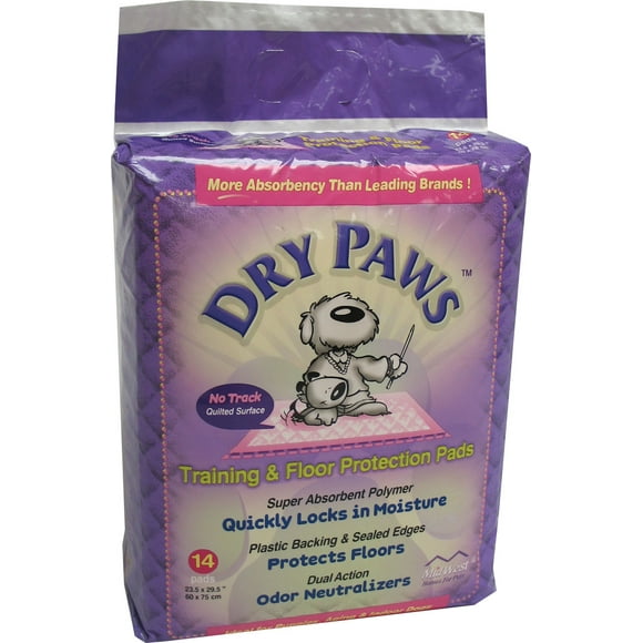 MidWest Dry Paws Extra Large Training and Floor Protection Pads, 14-Count