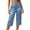 Blue-Shorts for women, variant on Satin Capri Pajama Pants Women Silk Sleep Pants Loungewear Elastic Waist Silky Lounge Pj Bottoms