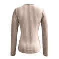 thumbnail image 4 of Womens Cleavage Tops Ribbed Knit Long Sleeve Shirts Deep V Neck Tees Going Out Outfits Clubwear, 4 of 8