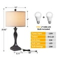 thumbnail image 6 of Kyrid 25.6'' Nightstand Table Lamp Set of 2 with USB and AC Ports,  Modern Table Lamps  for Living Room Bedroom(Bulbs Included), 6 of 8