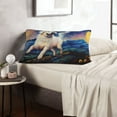 thumbnail image 6 of Gukieu Vintage Starry Sky Puppy Print Plush Pillow Cover, Hidden Zipper Pillow Protector without Pillow Core, Suitable for Bedroom, Office, Car Decoration-16"x24", 6 of 6