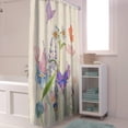 thumbnail image 6 of Shower Curtains Spring Flower Bath Curtain Butterfly Colorful Waterproof Bathroom Shower Curtain Set with Hooks Decoration 72 x 84 Inches, 6 of 7