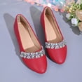 thumbnail image 6 of oqasdz Casual Shoes for Women Rhinestone Pointed Flat Dressy Shoes Comfort On Low Heel Party Evening Wedding Solid Color Ballet Shoes Summer Outdoor, 6 of 7