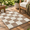 Beige-1'4" x 2'2" (Rectangular), variant on Luxuryfiber Checkered Bath Mats Beige And White Checkerboard Bathroom Rug Retro Boho Farmhouse Aesthetic Decor For Tub Sink Showe