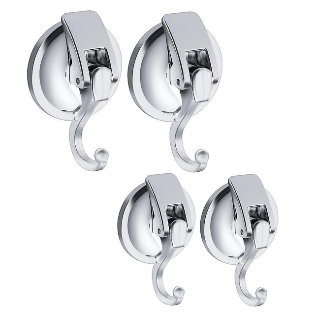 Paquete De 4 Ganchos De Succión Plateados, Ganchos De Ventosa Al Vacío Potentes Ganchos Extraíbles Y Resistentes Para Colgantes De Cocina, Baño Y Sala De Estar Con AM Rojo Verde Cocina, Decoración y Otros