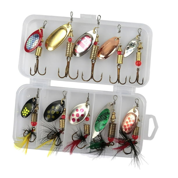10 señuelos de pesca Spinnerbait Señuelos de trucha Aparejos de pesca Spinnerbaits de metal duro Estilo A
