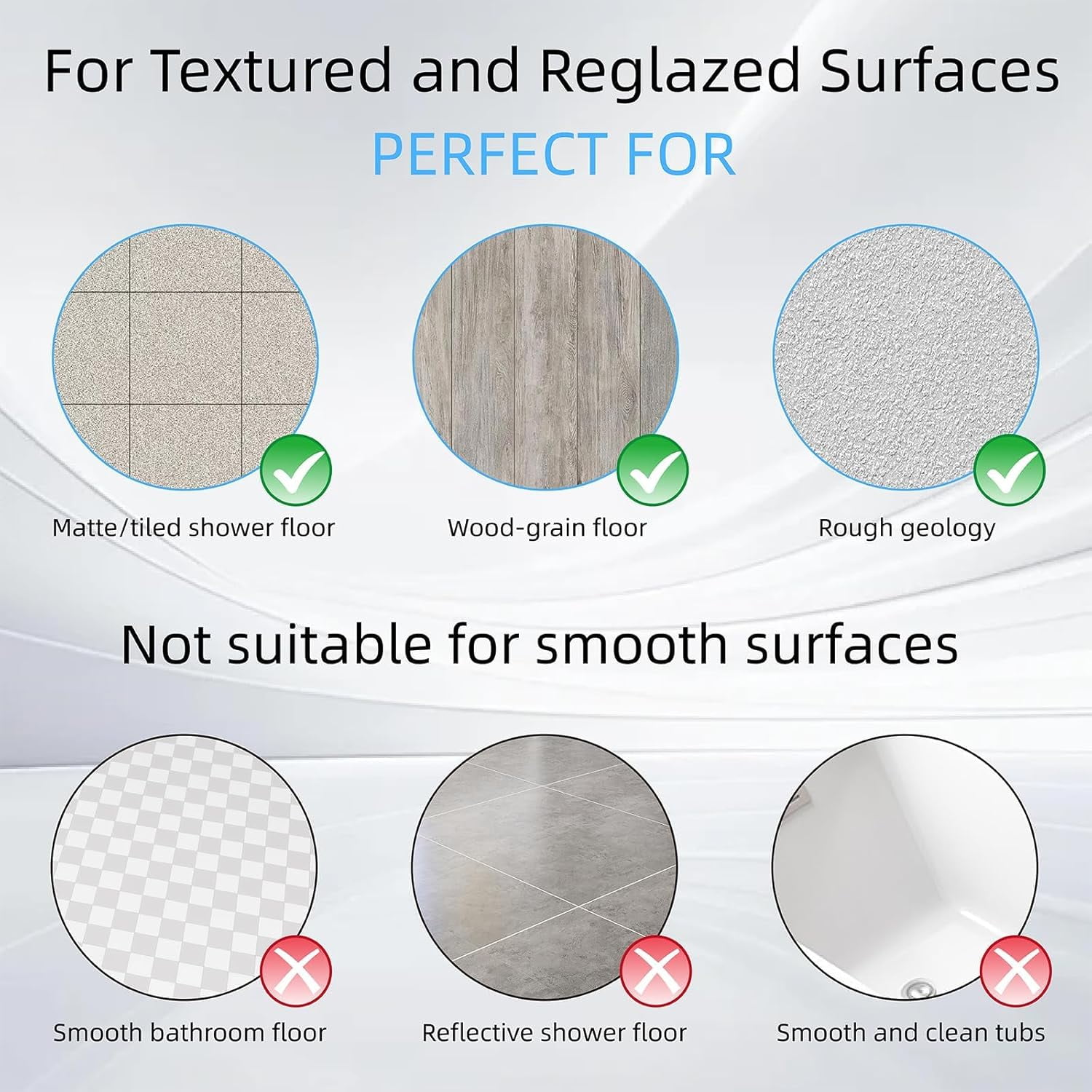 Non Slip Silicone Soft Odorless Bath Mat No Suction Cups for Refinished,Textured and Reglazed Tub Shower Mats Non-Slip 18 X 28Inch Grey