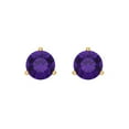 thumbnail image 3 of 1.5 Ct Round Cut Studs Purple Natural Amethyst 14K Yellow Solid Solid Gold Everyday Dainty Earrings Screw Back, 3 of 7