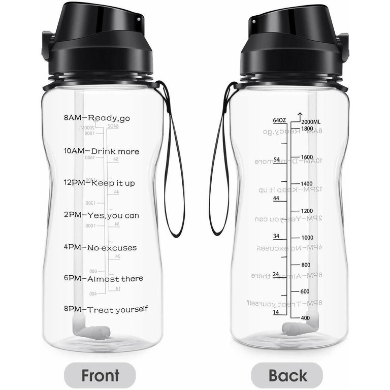 2L Motivational Water Bottles, Water Bottle With Hourly Time Tracker,  Travel Water Bottle, Gym Water Bottle, Hourly Time Tracker, 2 Letters 