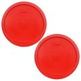 thumbnail image 1 of Pyrex 7403-PC Red Round Plastic Storage Replacement Lid Cover (2-Pack), 1 of 2
