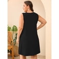 thumbnail image 7 of SHOWMALL Women's Plus Size Sleeveless Dress with Pockets, Pleated Chest Summer Sundress, Black 1X Soft Breathable Tank Dress for Beach & Vacation, 7 of 7