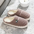 thumbnail image 4 of Penkiiy Warm Slippers for Women Cotton Slippers for Women, Fall And Winter Couple Home Slippers, Indoor Confinement Shoes, Warm Cotton Shoes, Non-Slip Cotton Slippers, Coffee Slippers, 4 of 7