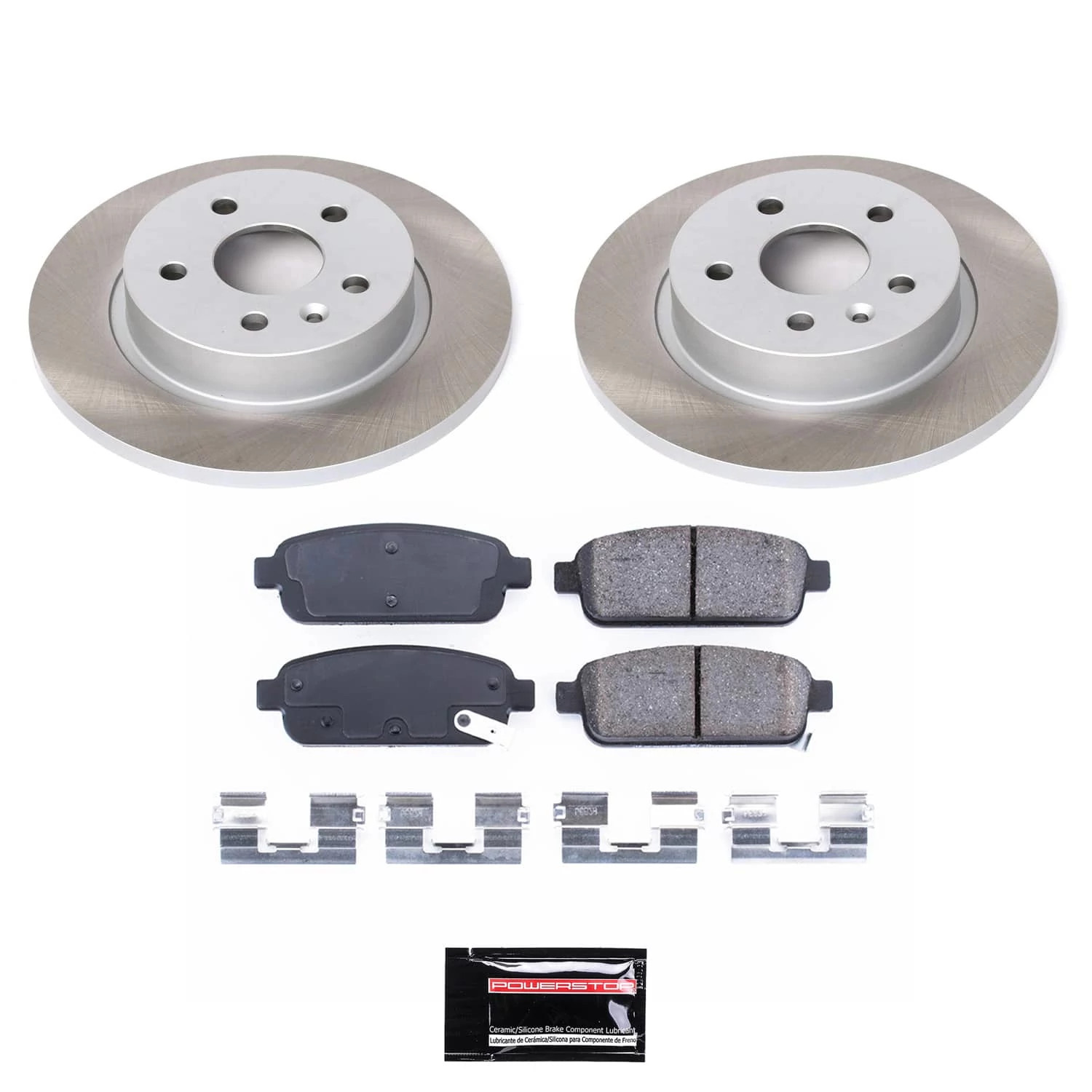 PowerStop Rear Semi-Coated Rotor and Low-Dust Ceramic Brake Pad Kit SC5544