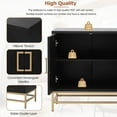 thumbnail image 5 of TUANLUO Black 4-Doors Accent Cabinet with Gold Metal Legs, Entryway Cabinet with Adjustable Shelves, Modern Storage Cabinet, Wood Accent Cabinet Furniture for Living Room Entryway Dining Room, 5 of 10